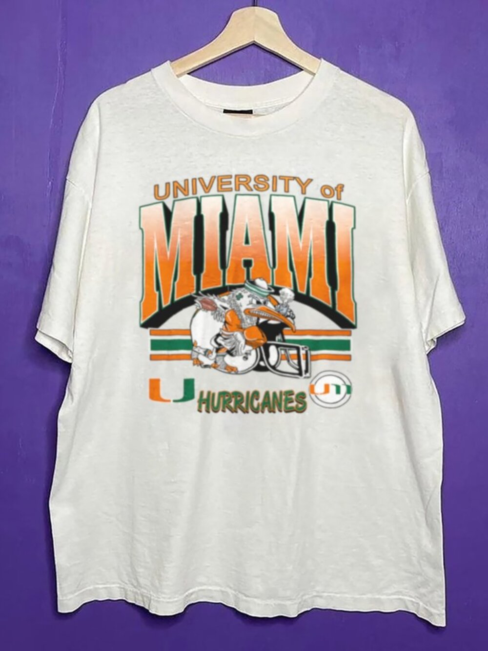 Vintage Miami Hurricanes NCAA Shirt, 90s University of Miami Hurricanes Shirt